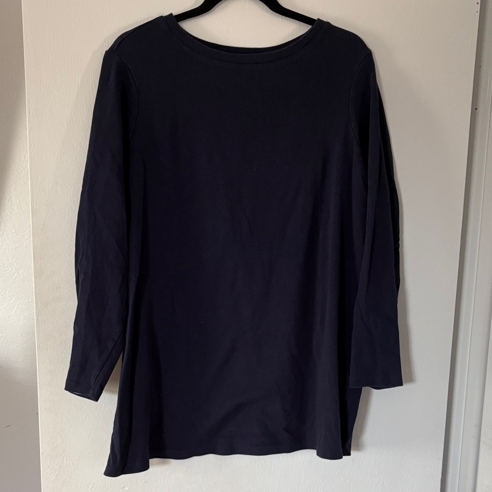 Isaac Mizrahi Navy Long Sleeve Top